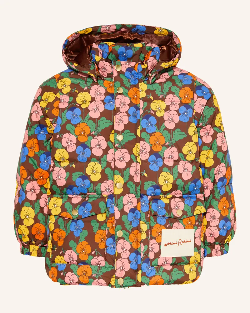 Mini Rodini Steppjacke Violas Mit Abnehmbarer Kapuze braun Dunkelbraun