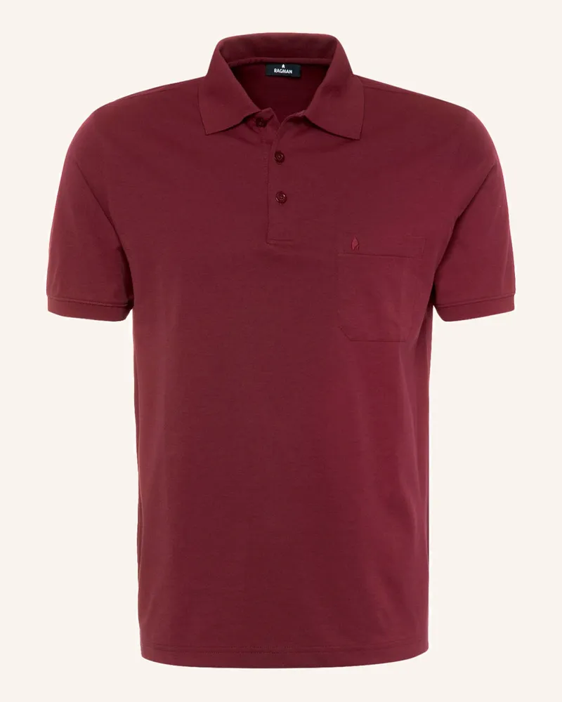 Ragman Piqué-Poloshirt rot Bordeaux
