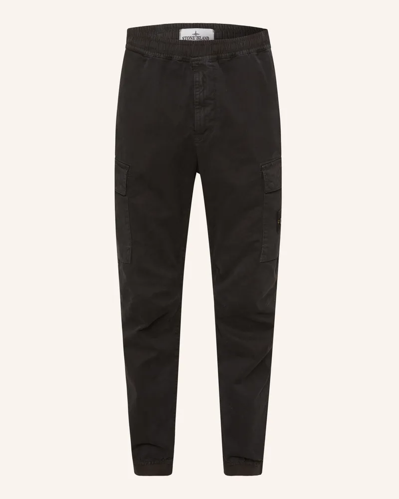 Stone Island Cargohose Regular Tapered Fit schwarz Schwarz