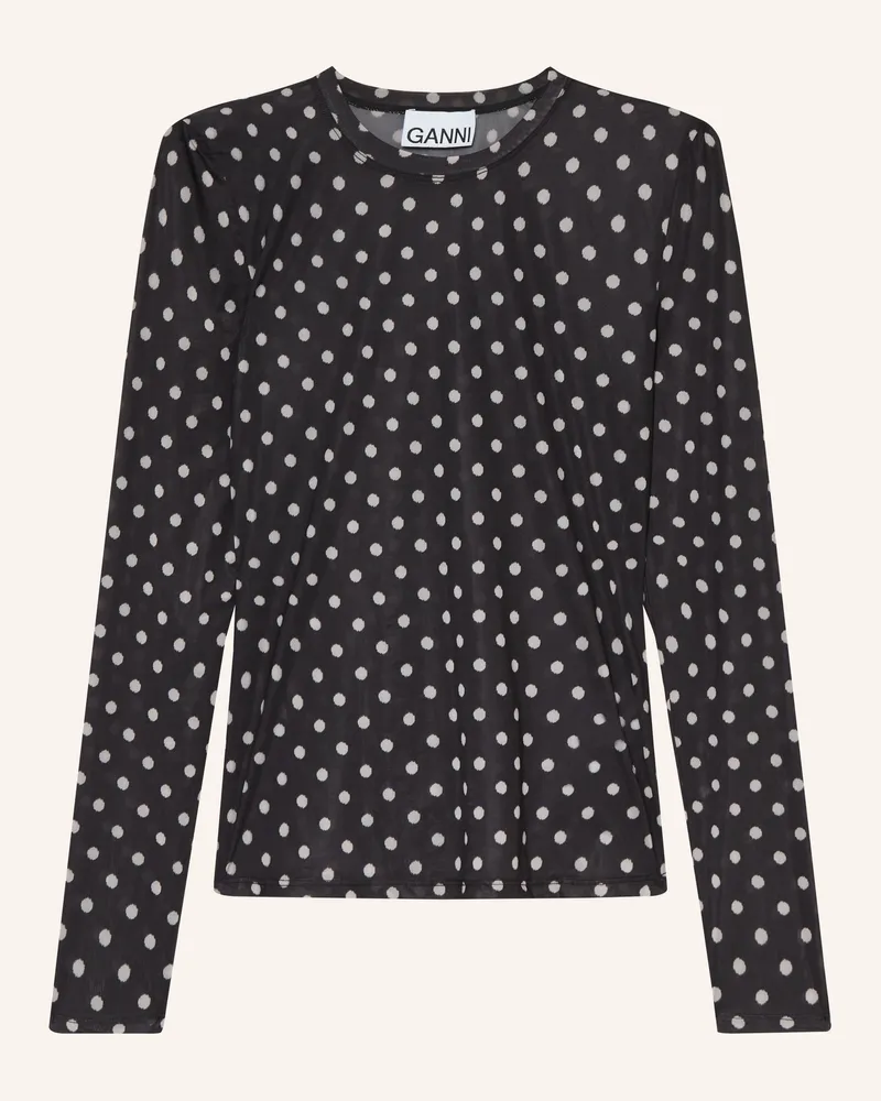 Ganni Longsleeve schwarz Schwarz