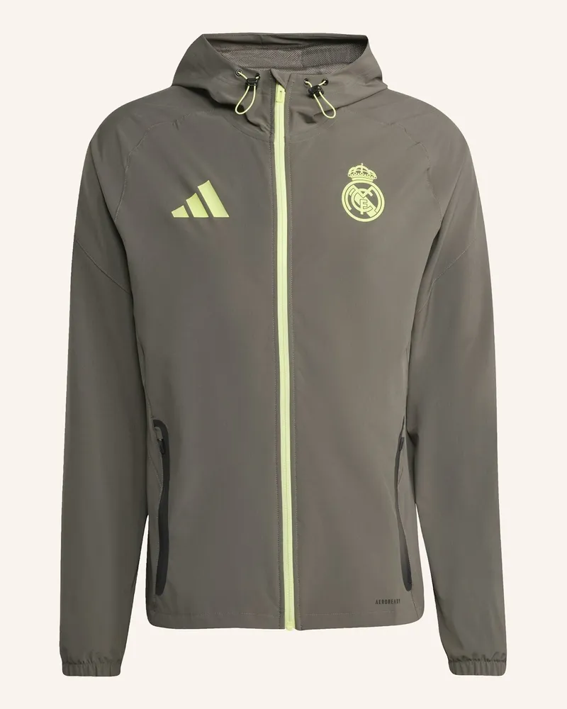 adidas REAL MADRID TIRO 25 COMPETITION VIS TECH TRAVEL JACKE Grau