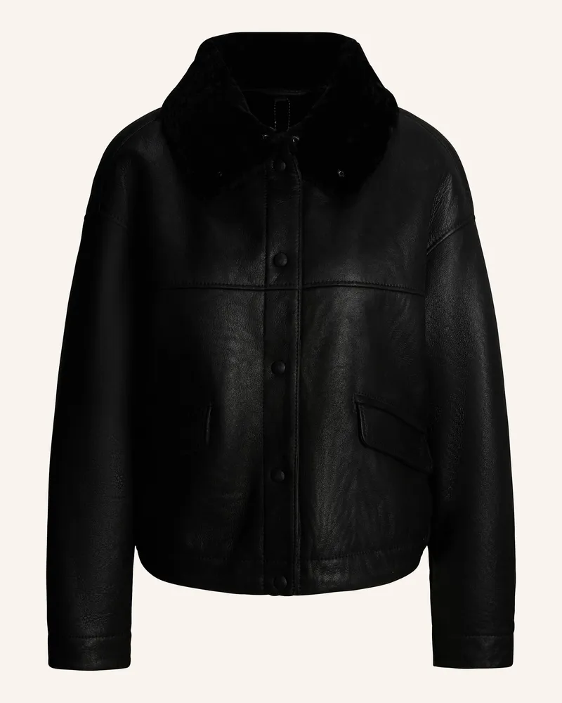 windsor. Lederjacke schwarz Schwarz