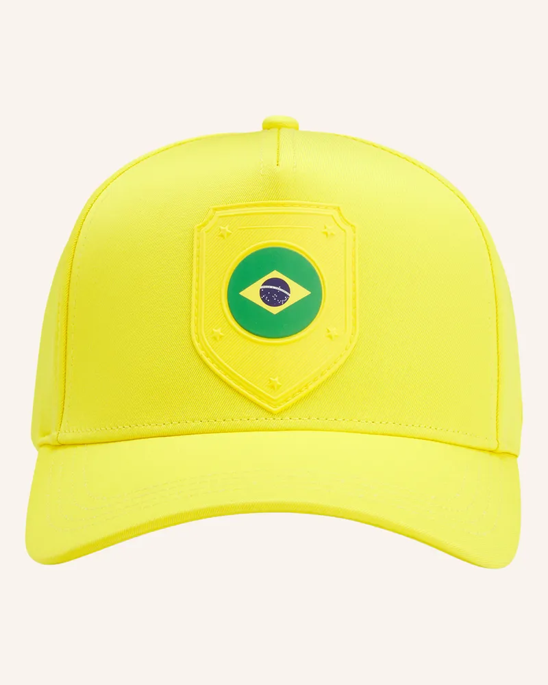 HUGO BOSS Gewebte Cap Poulin-Bc D'lux-Flag gelb Hellgelb