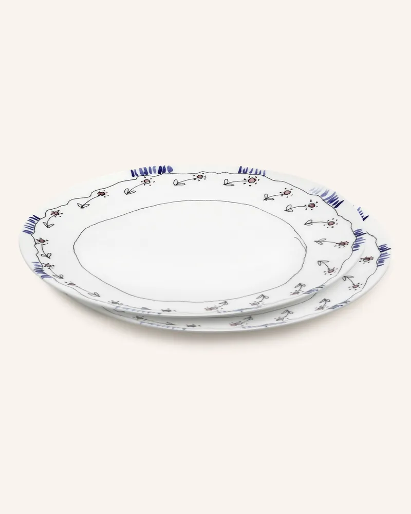 Serax 2er-Set Speiseteller MIDNIGHT FLOWERS ANEMONE M Creme