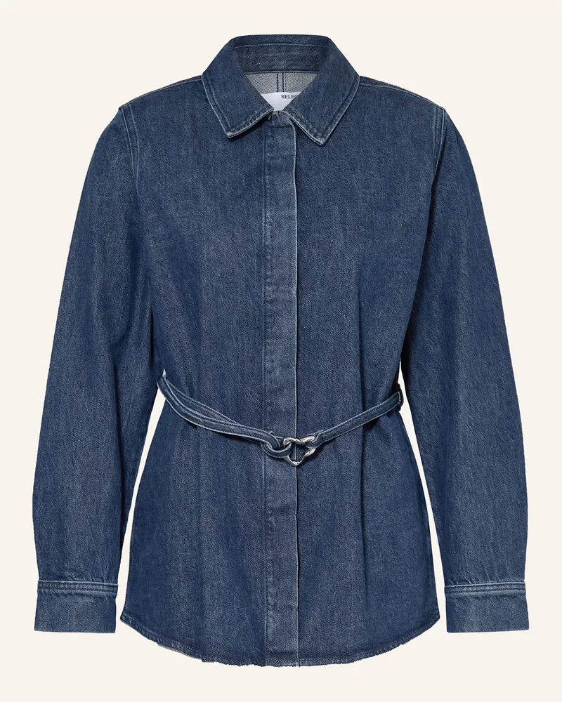 Selected Jeansbluse blau Dunkelblau