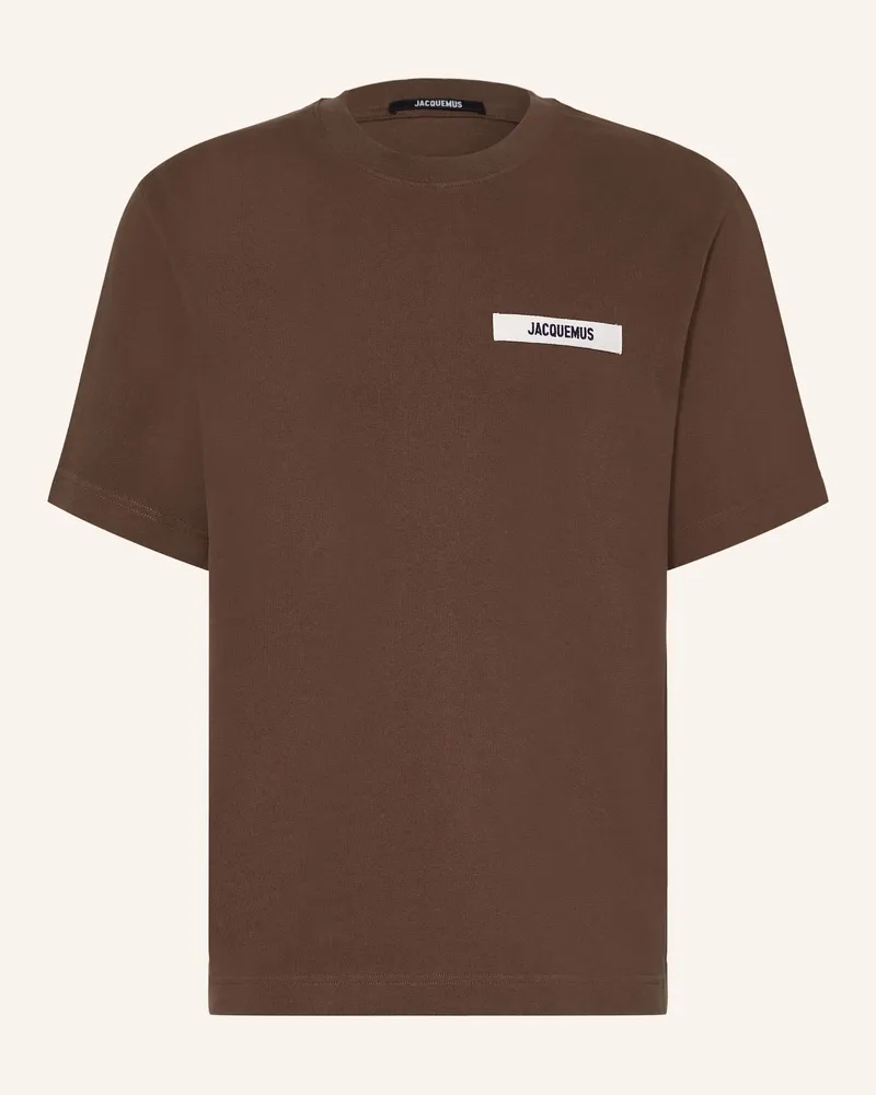 Jacquemus T-Shirt LE TSHIRT GROS GRAIN Dunkelbraun