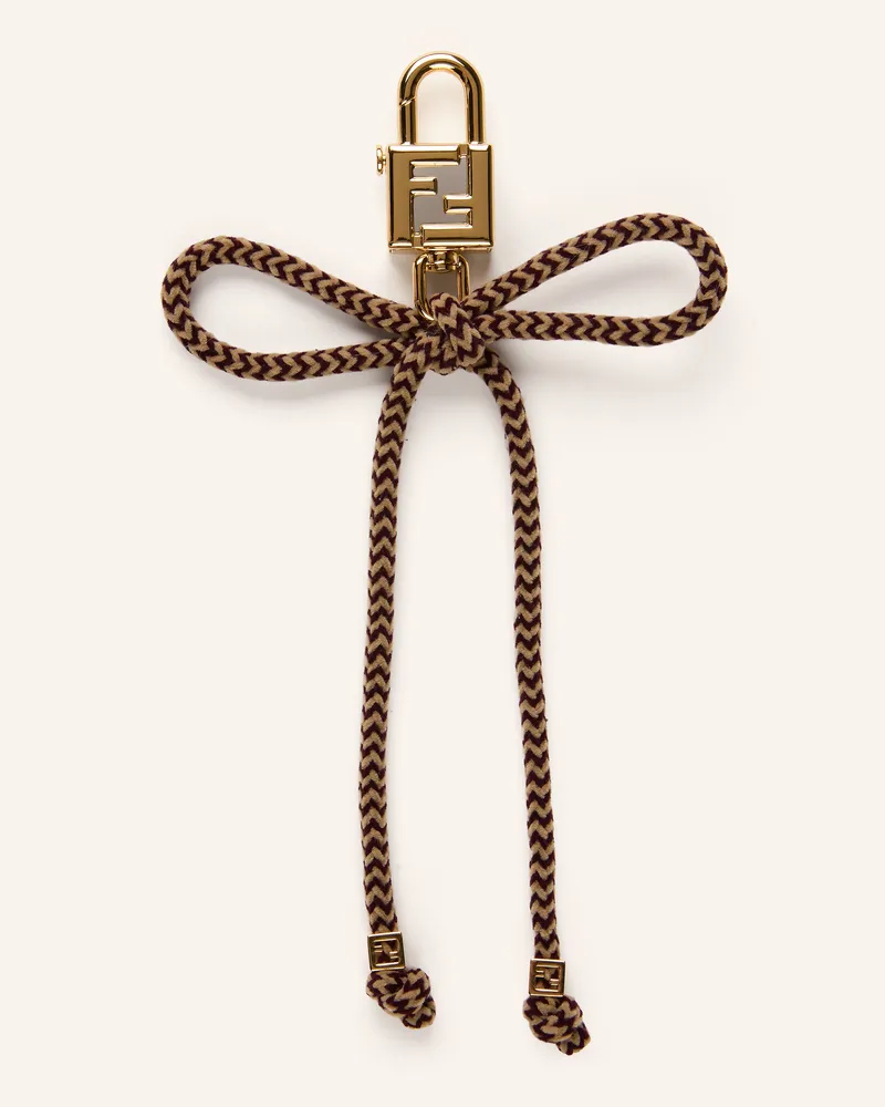 Fendi Taschenanhänger gold Dunkelbraun