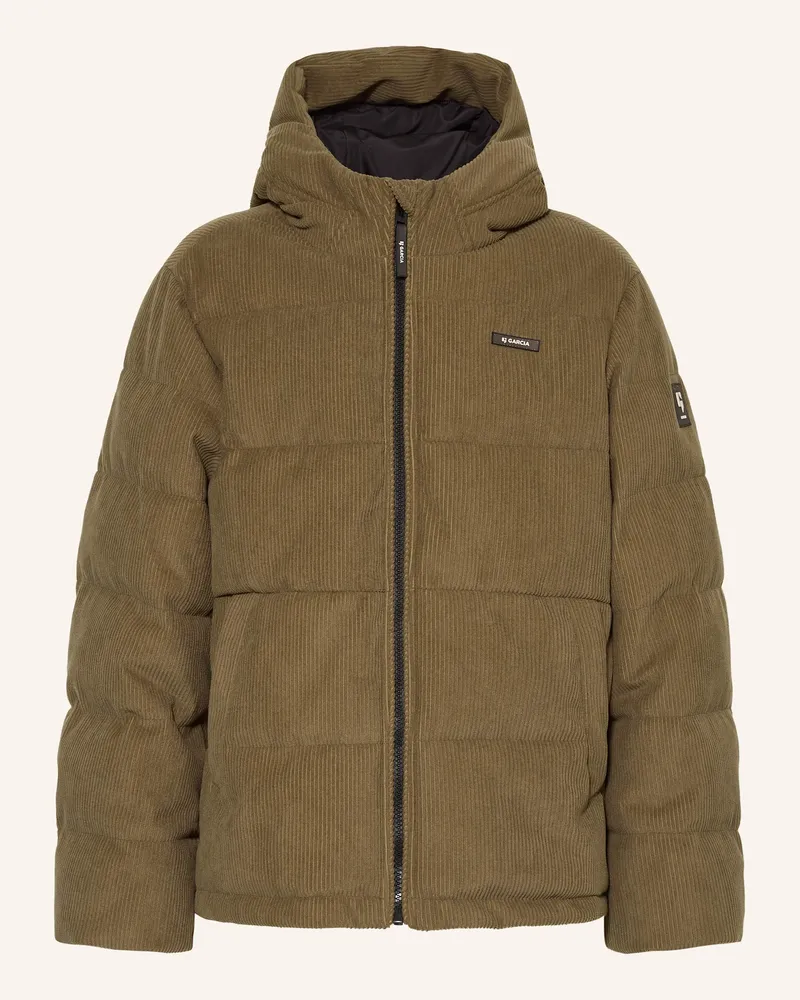 Garcia Jeanswear Steppjacke aus Cord Khaki