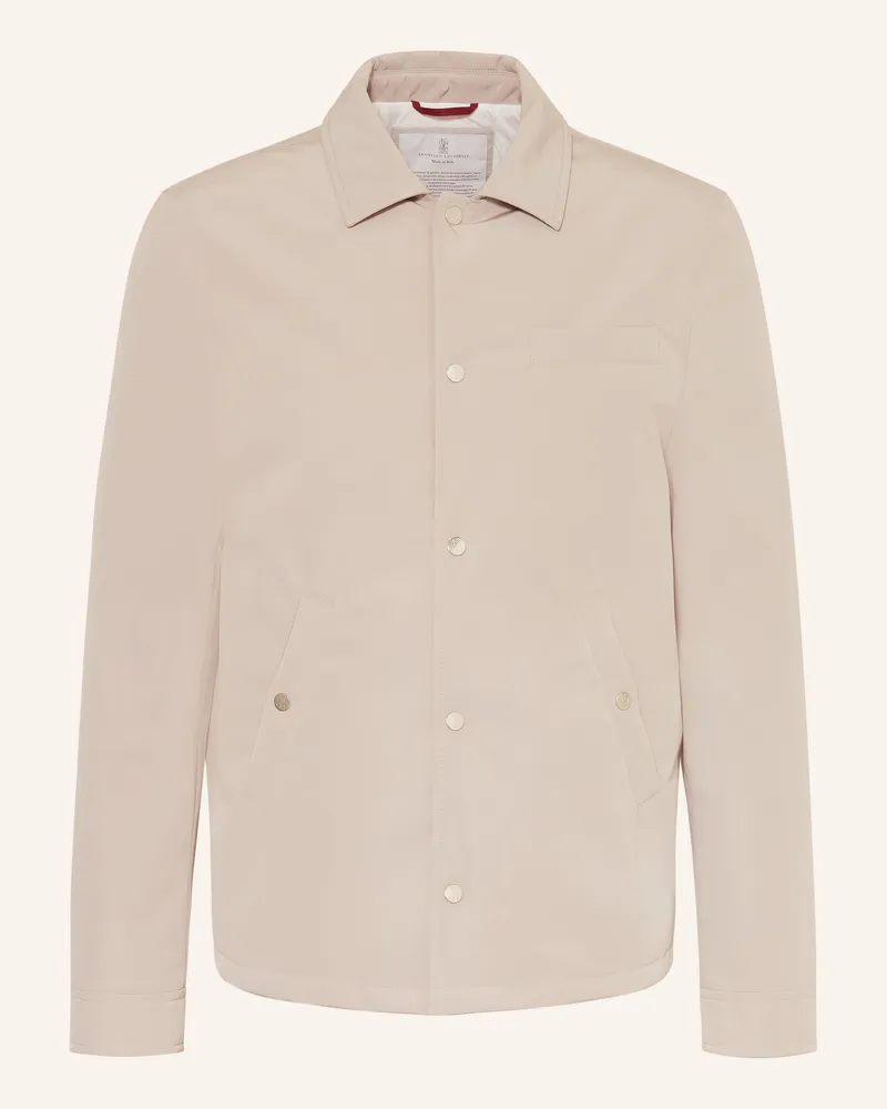 Brunello Cucinelli Overjacket weiss Hellbraun