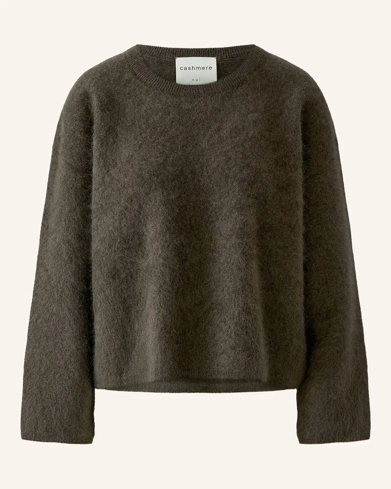 Oui  Cashmere-Pullover braun Dunkelbraun