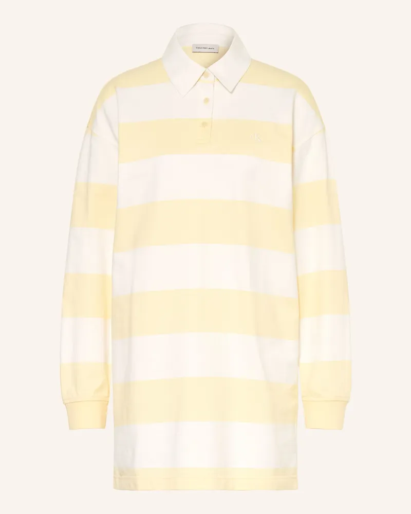 Calvin Klein Jersey-Polokleid gelb Hellgelb