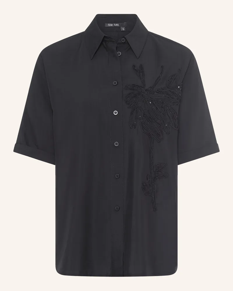 MARC AUREL Kurzarmbluse Schwarz