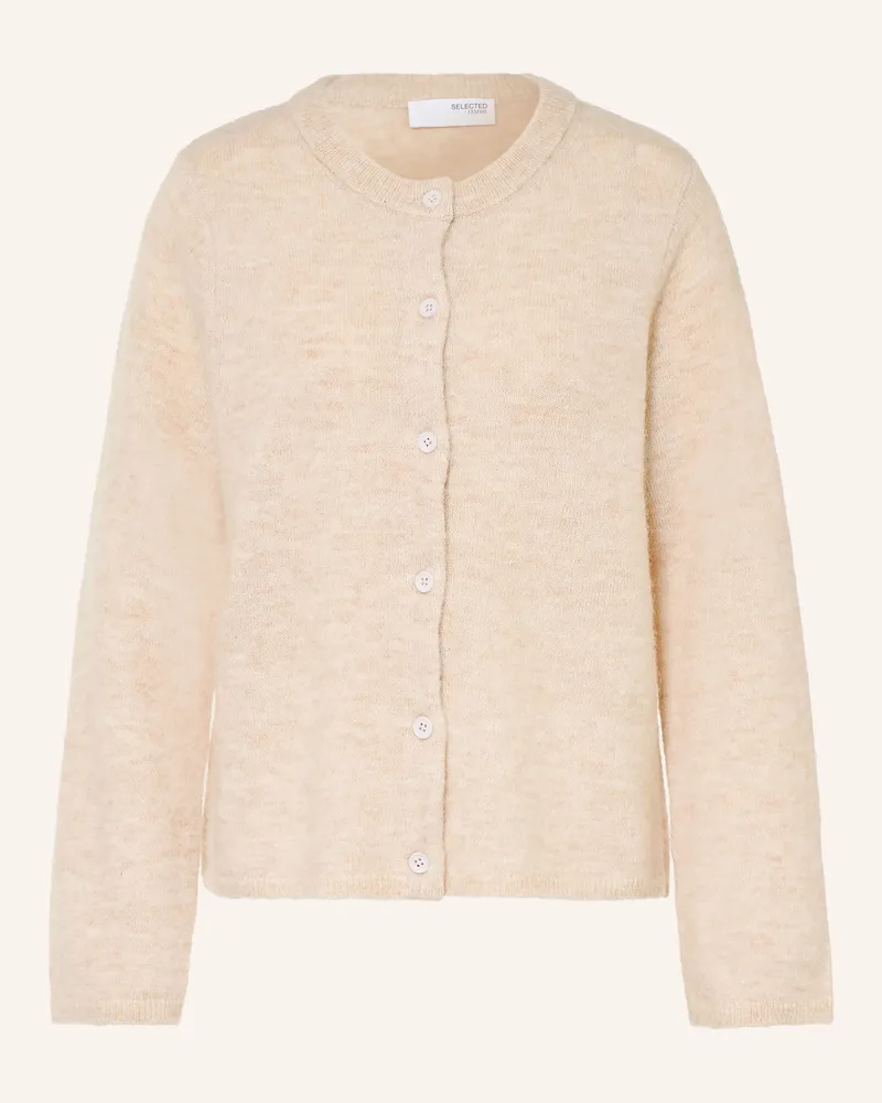 Selected Strickjacke weiss Ecru