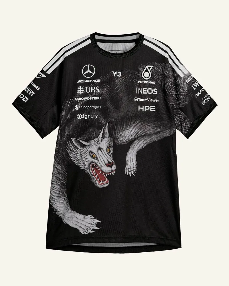 Y-3 Y-3 Mercedes - Amg Petronas Formel 1 Team Fahrer Kurzarm-Jersey schwarz Schwarz