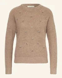 lilienfels Pullover mit Cashmere und Schmucksteinen Weiss