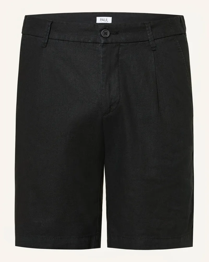 paul Chinoshorts Comfort Fit mit Leinen Schwarz