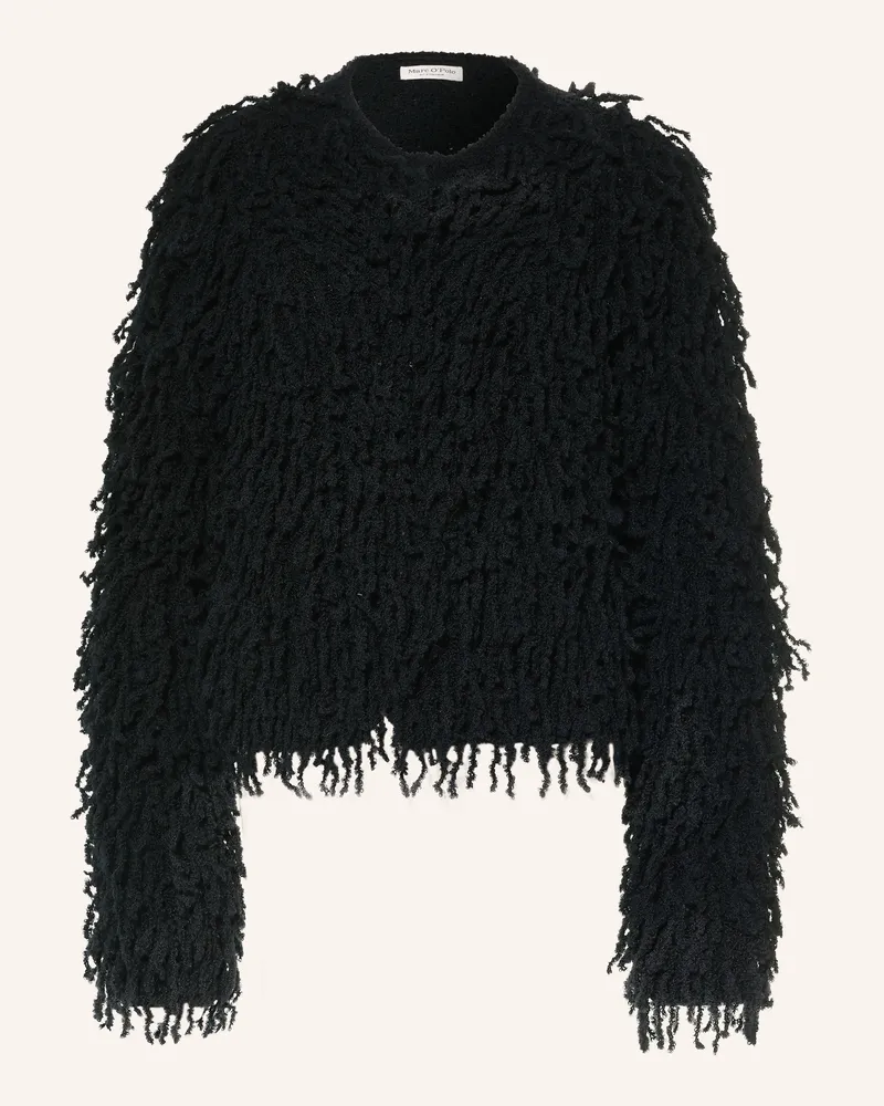Marc O'Polo Bouclé-Strickjacke schwarz Schwarz