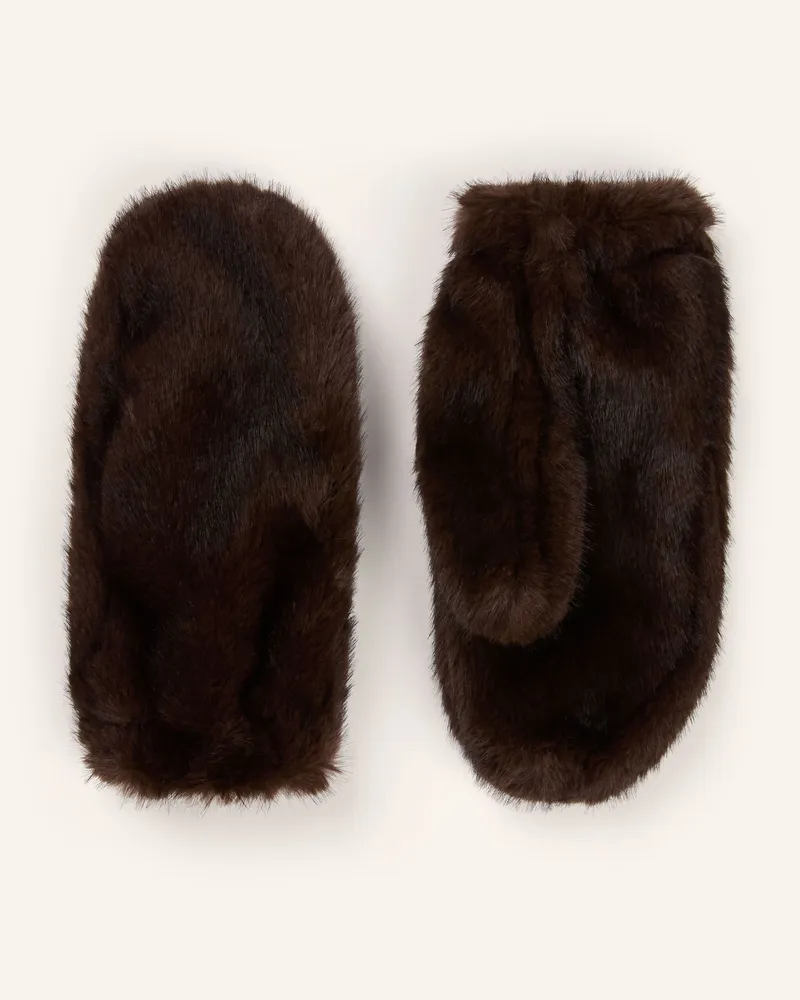 Darling Harbour Fäustlinge Aus Kunstfell braun Brown