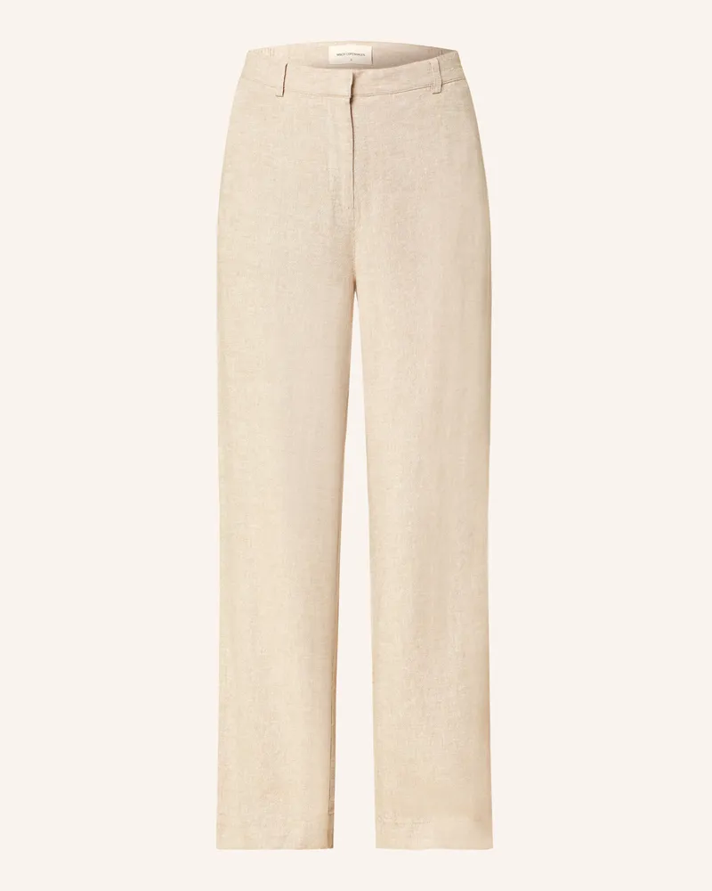MOSS COPENHAGEN Hose MSCHPENNIE GINIA mit Leinen Creme