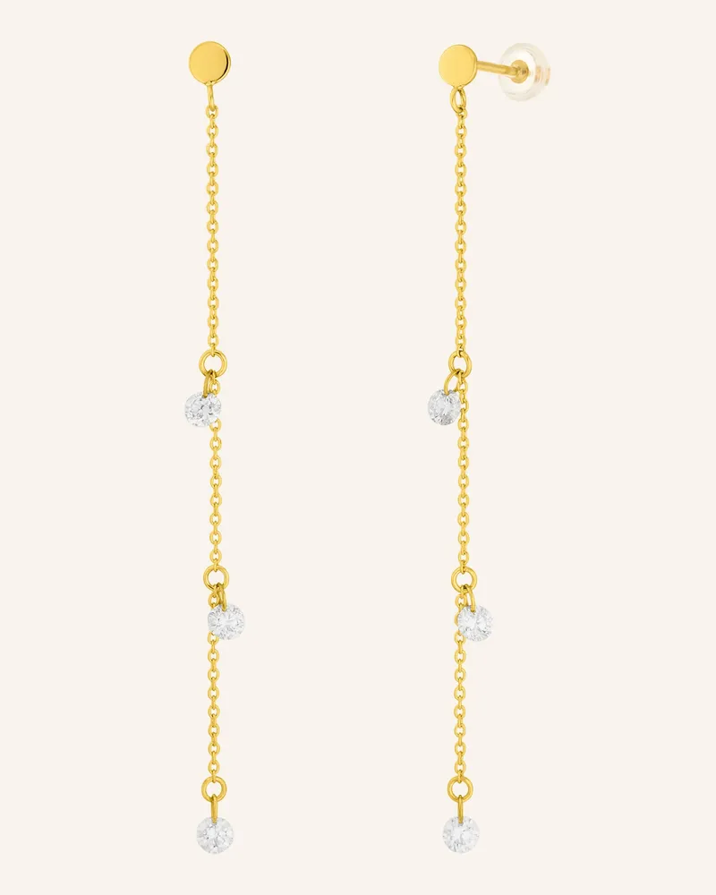 Leaf Ohrhänger Pure Chain Aus 18 Karat Gelbgold Mit Diamanten gold Gold