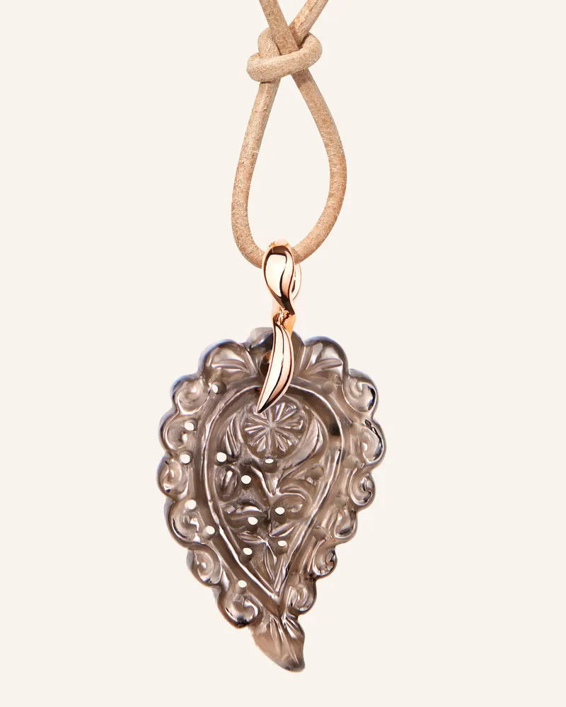 TAMARA COMOLLI Anhänger PENDANT INDIA SMALL SMOKY QUARTZ aus 18 Karat Roségold und Rauchquarz Roségold