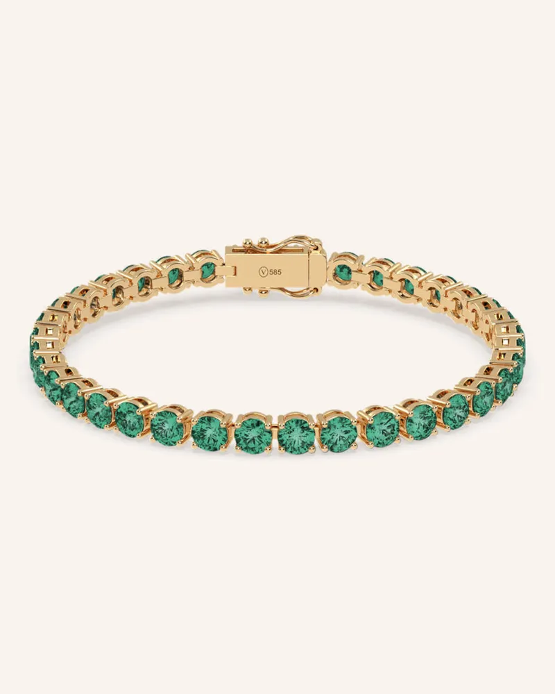 VEYNOU Armband Tennis Smaragd Aus 14 Karat Gelbgold Mit Lab-Grown Smaragden gold Gold
