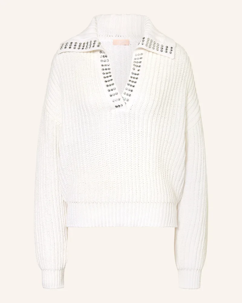 Liu Jo Pullover Mit Schmucksteinen weiss Weiss