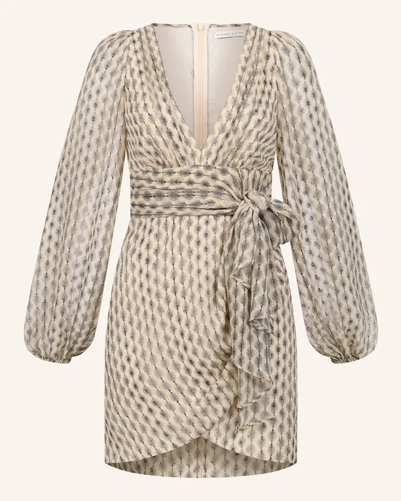 CLAIRE LUISE Minikleid mit Vintagemuster Beige