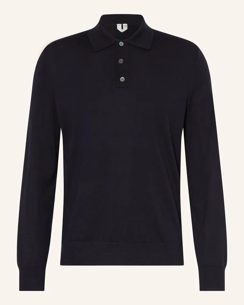 Arket Strick-Poloshirt aus Merinowolle Dunkelblau