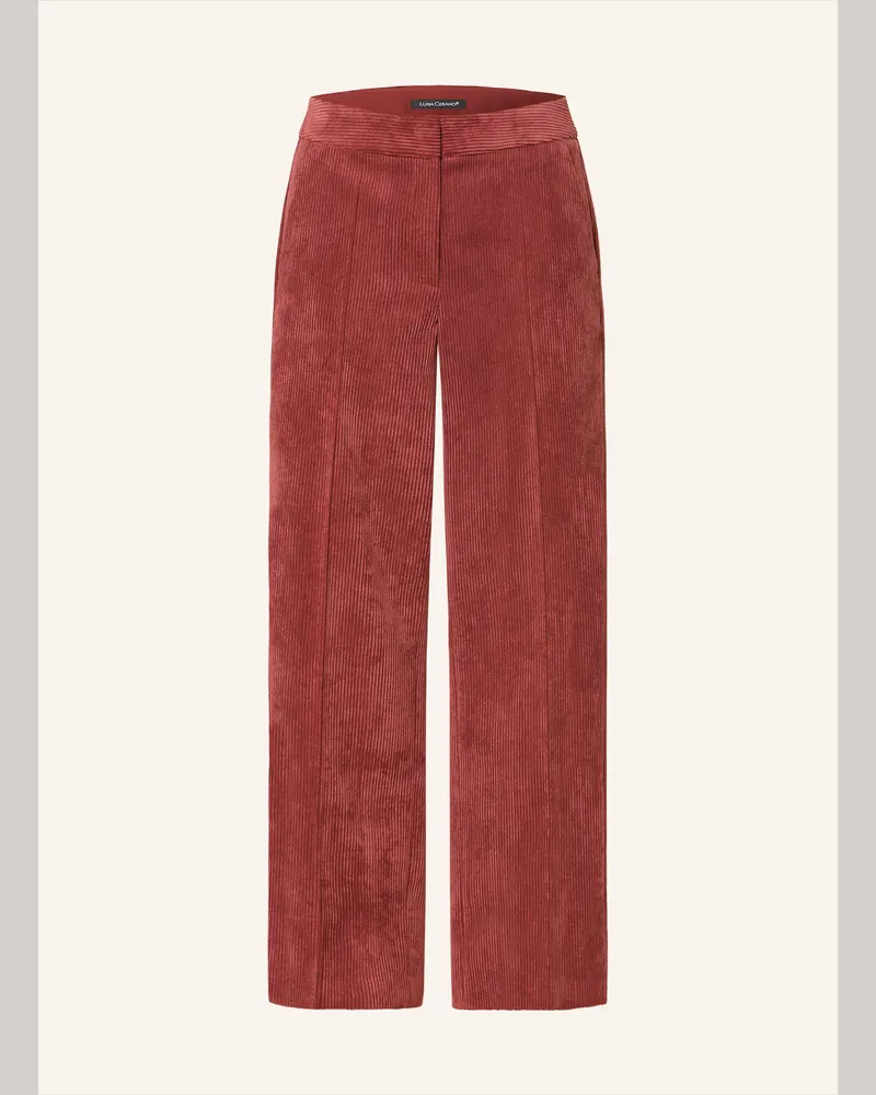 Luisa Cerano 7/8-Hose aus Cord Dunkelrot