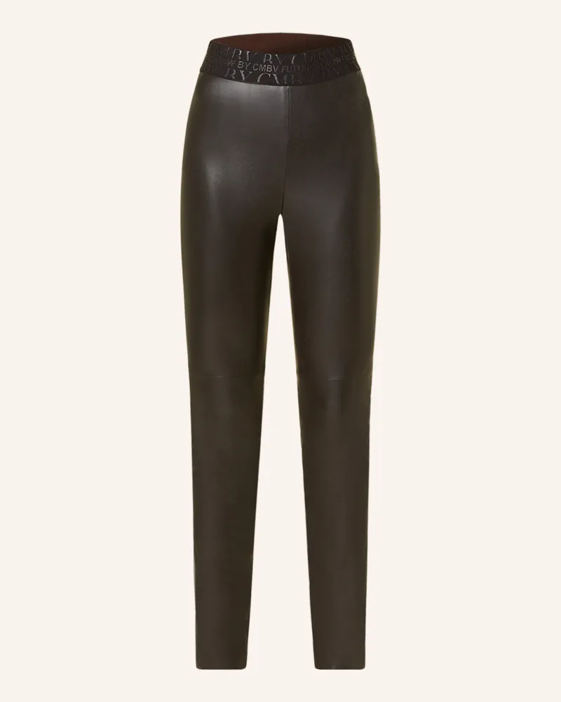Cambio Leggings RANDA in Lederoptik Dunkelbraun