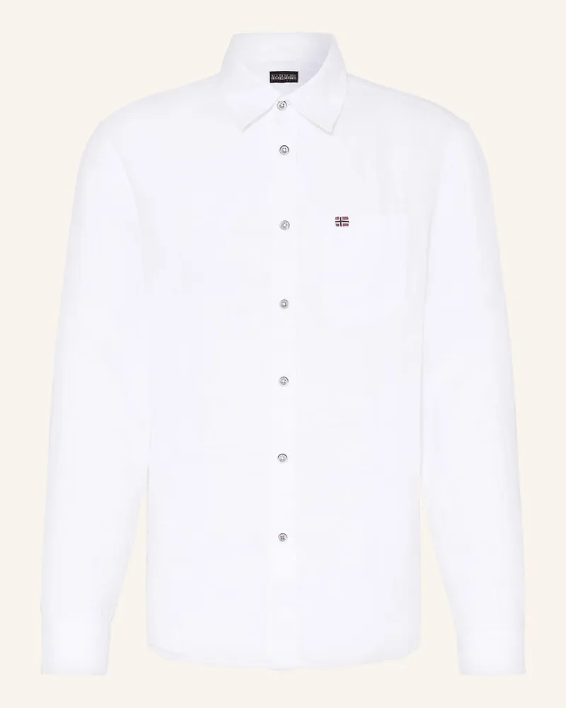 Napapijri Hemd G-LINEN Regular Fit Weiss