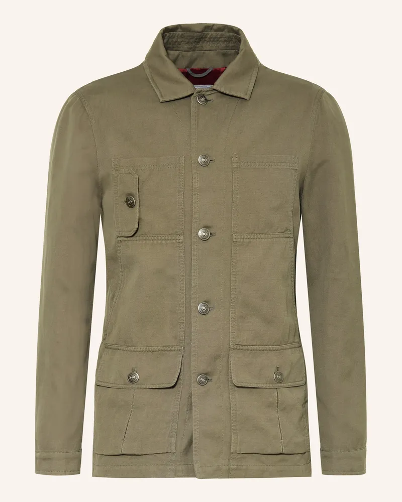 Brunello Cucinelli Jacke Mit Leinen gruen Khaki
