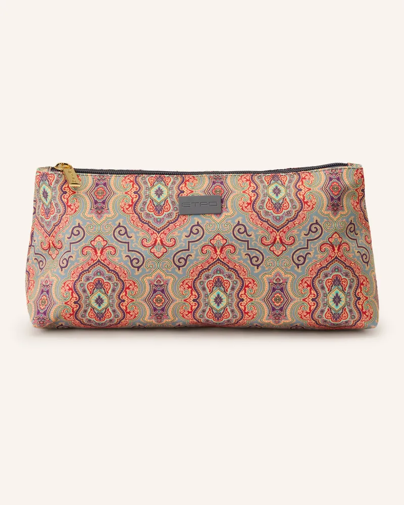 Etro Kosmetiktasche grau Türkis