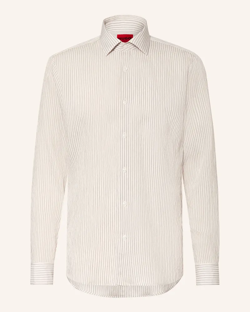 HUGO BOSS Hemd Valerio Slim Fit schwarz Creme