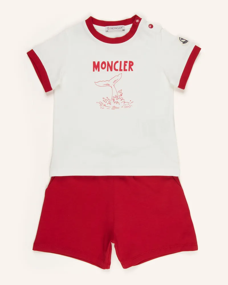 Moncler Set: T-Shirt und Shorts Ecru