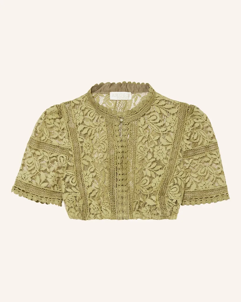 Krüger Dirndlbluse Benedicta gruen Oliv