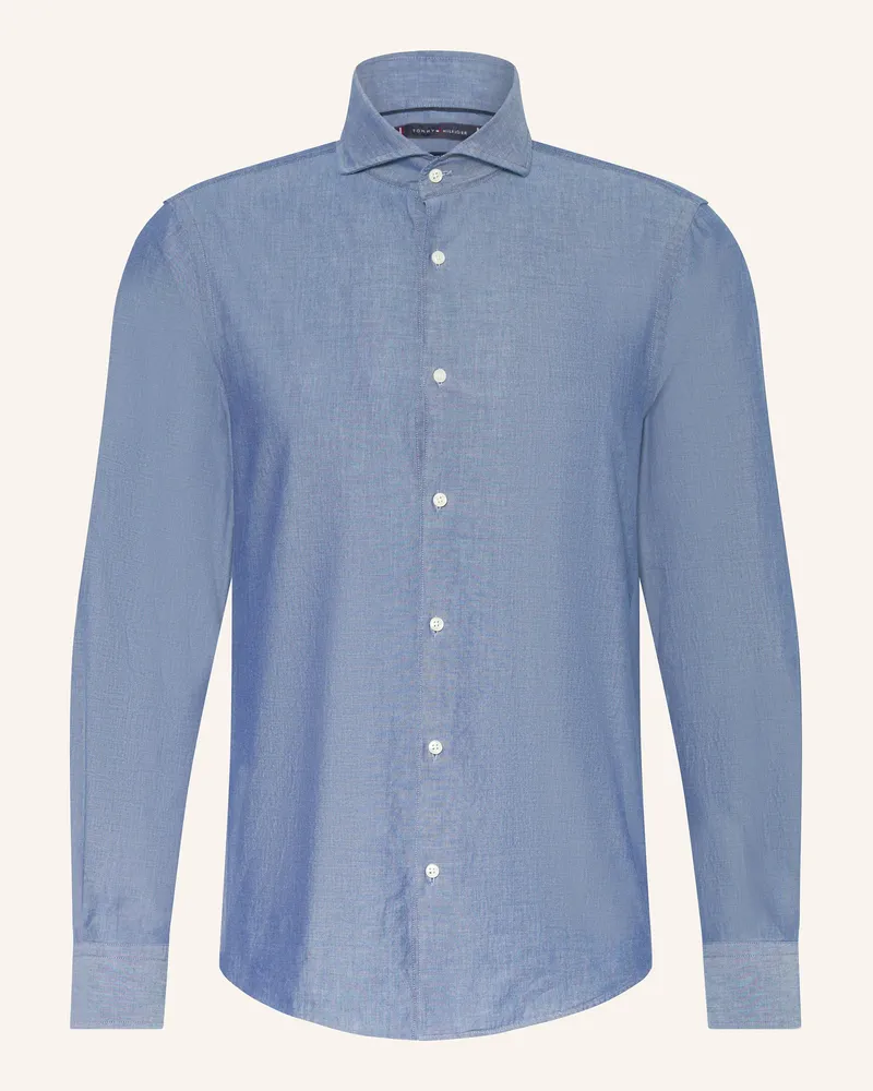 Tommy Hilfiger Hemd Slim Fit in Jeansoptik Dunkelblau