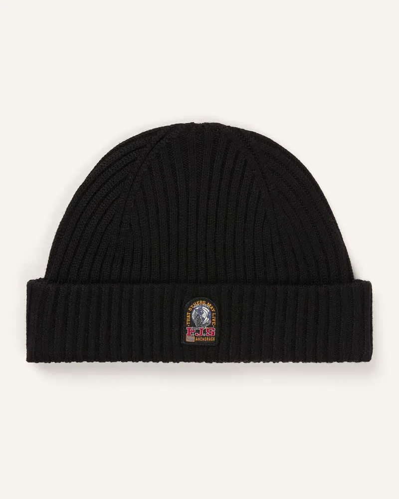 Parajumpers Mütze Matio Mit Merinowolle schwarz Schwarz