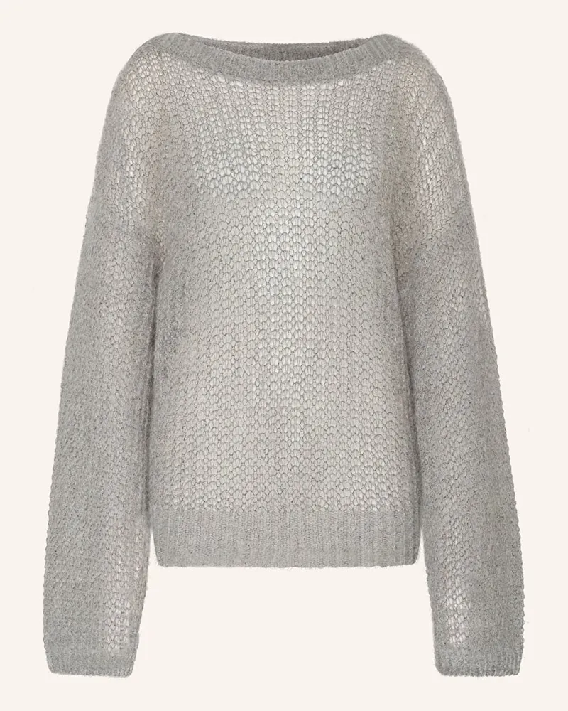 HUGO BOSS Pullover FABLURA mit Mohair Grau