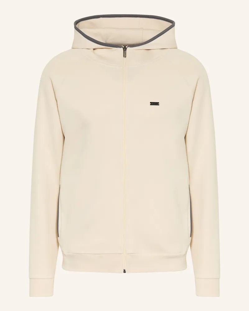 HUGO BOSS Sweatjacke Sense weiss Creme
