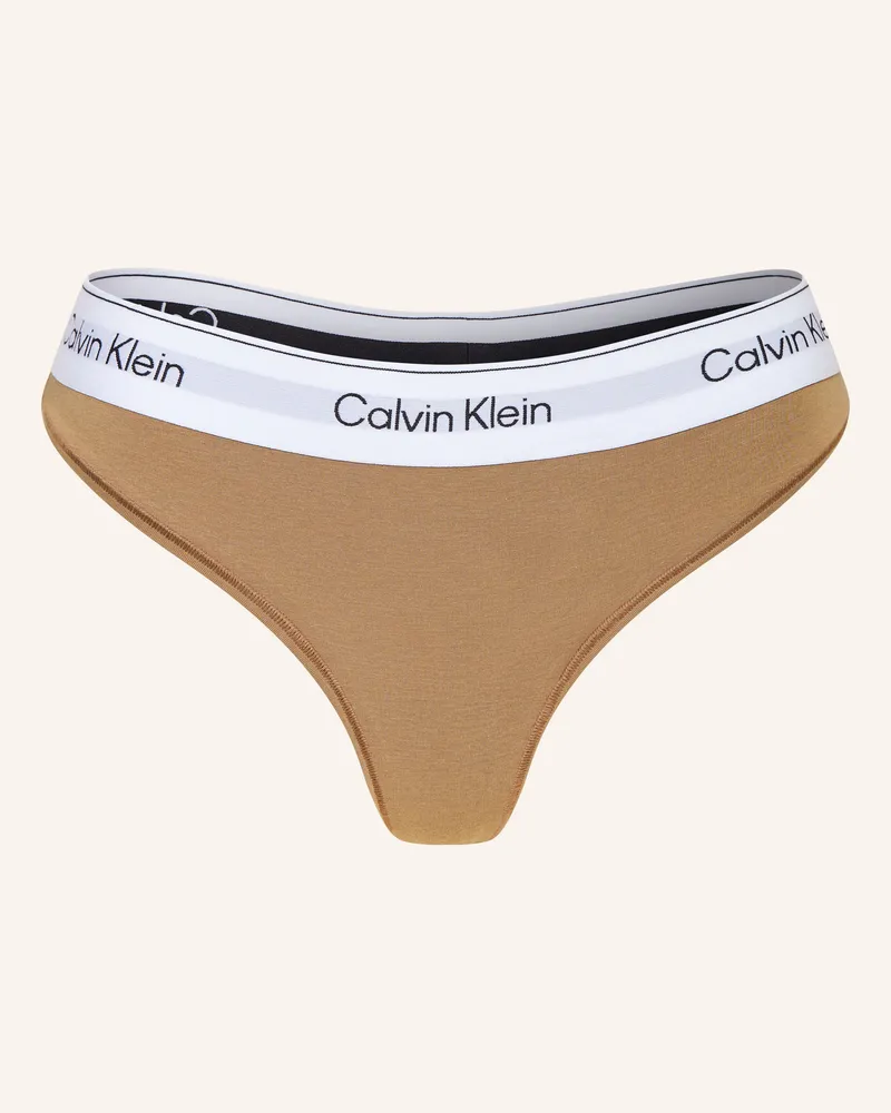Calvin Klein String Icon Cotton Modal beige Hellbraun