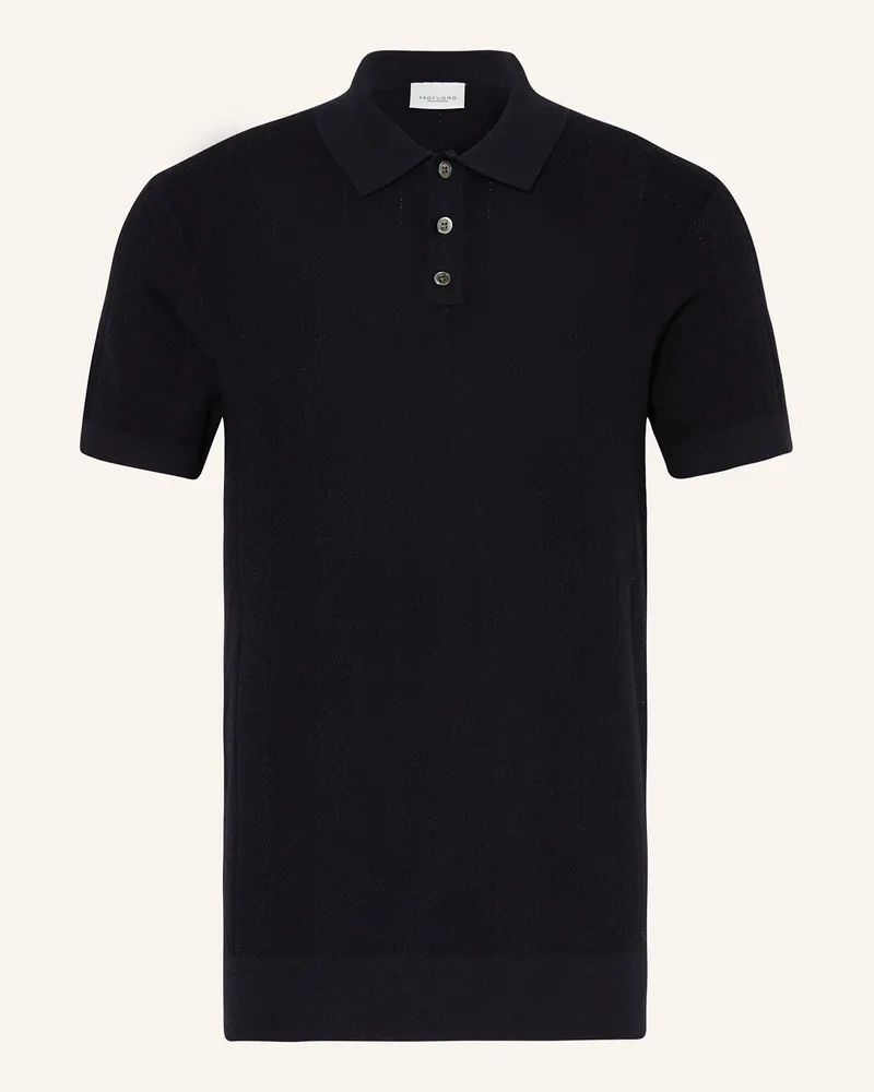 Profuomo Strick-Poloshirt Regular Fit Dunkelblau