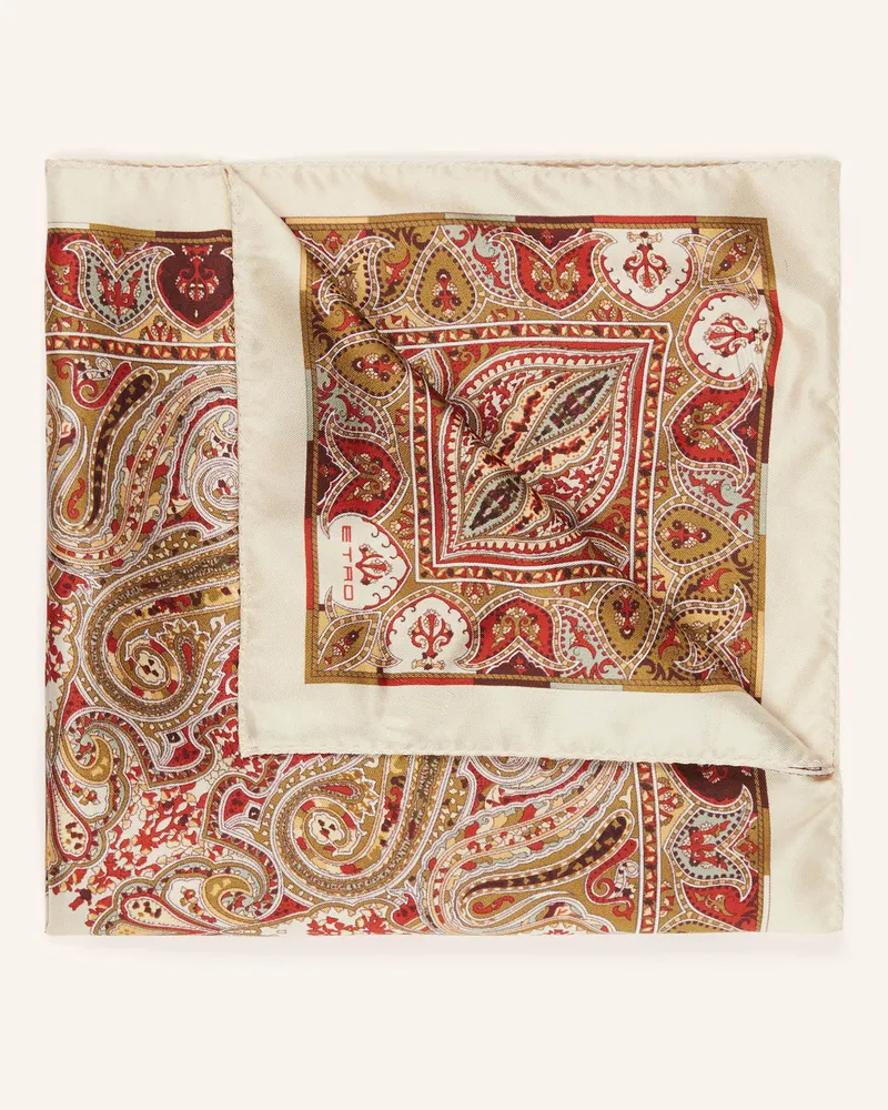 Etro Einstecktuch aus Seide Ecru