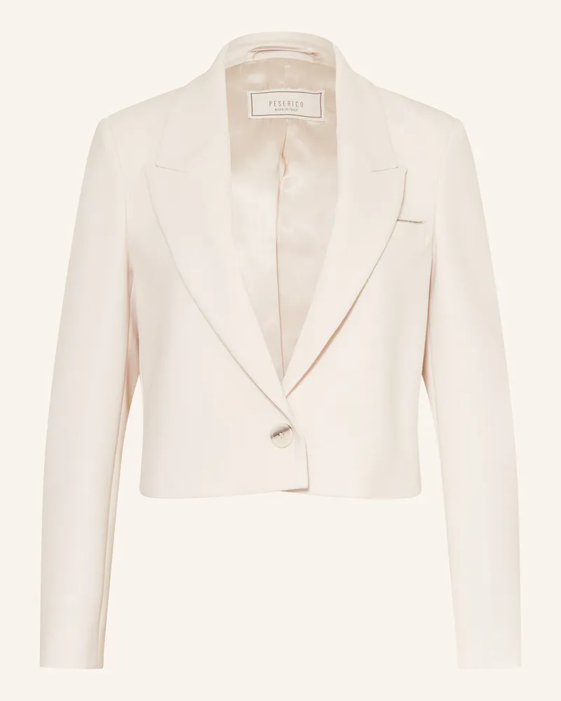 Peserico Cropped-Blazer mit Schmucksteinen Beige