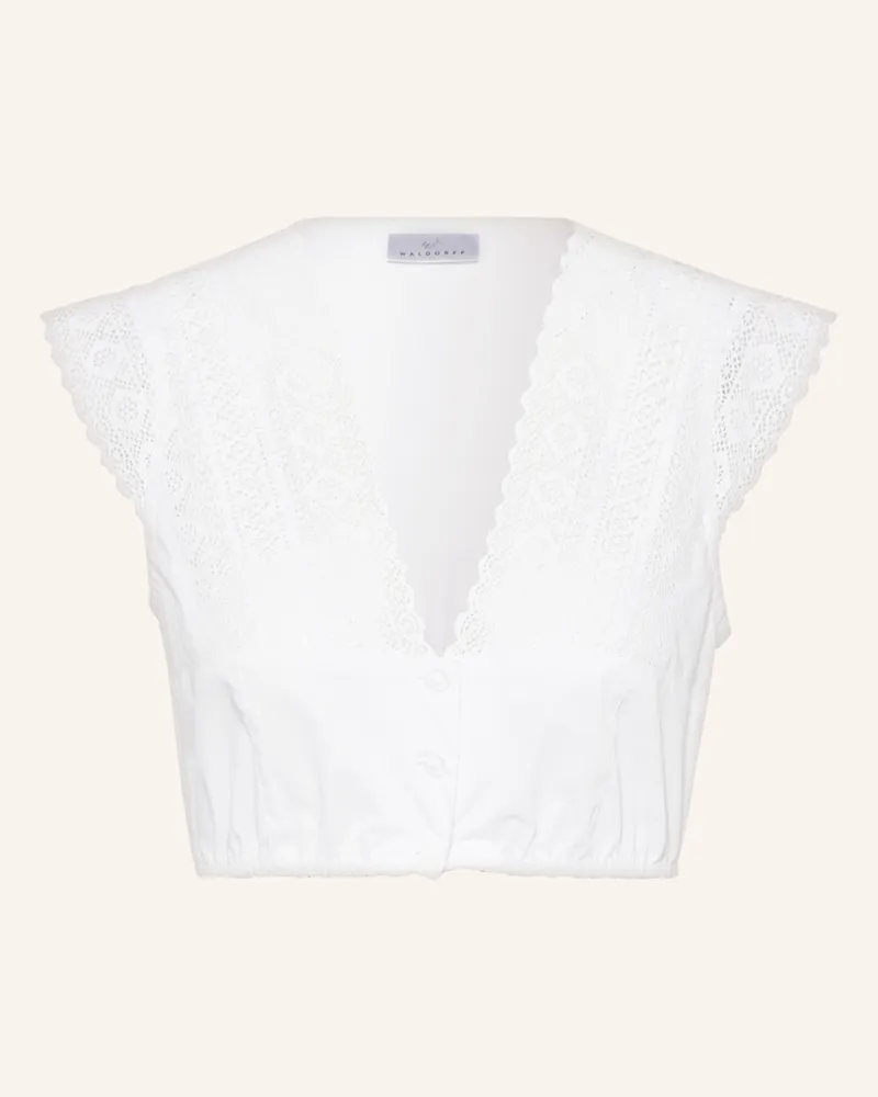 WALDORFF Dirndlbluse MINA mit Spitze Weiss