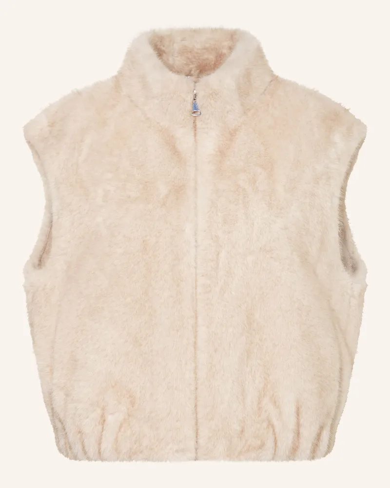 Darling Harbour Kunstfell-Weste weiss Ecru