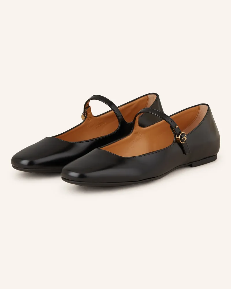 TOD'S Mary-Jane-Ballerinas Schwarz