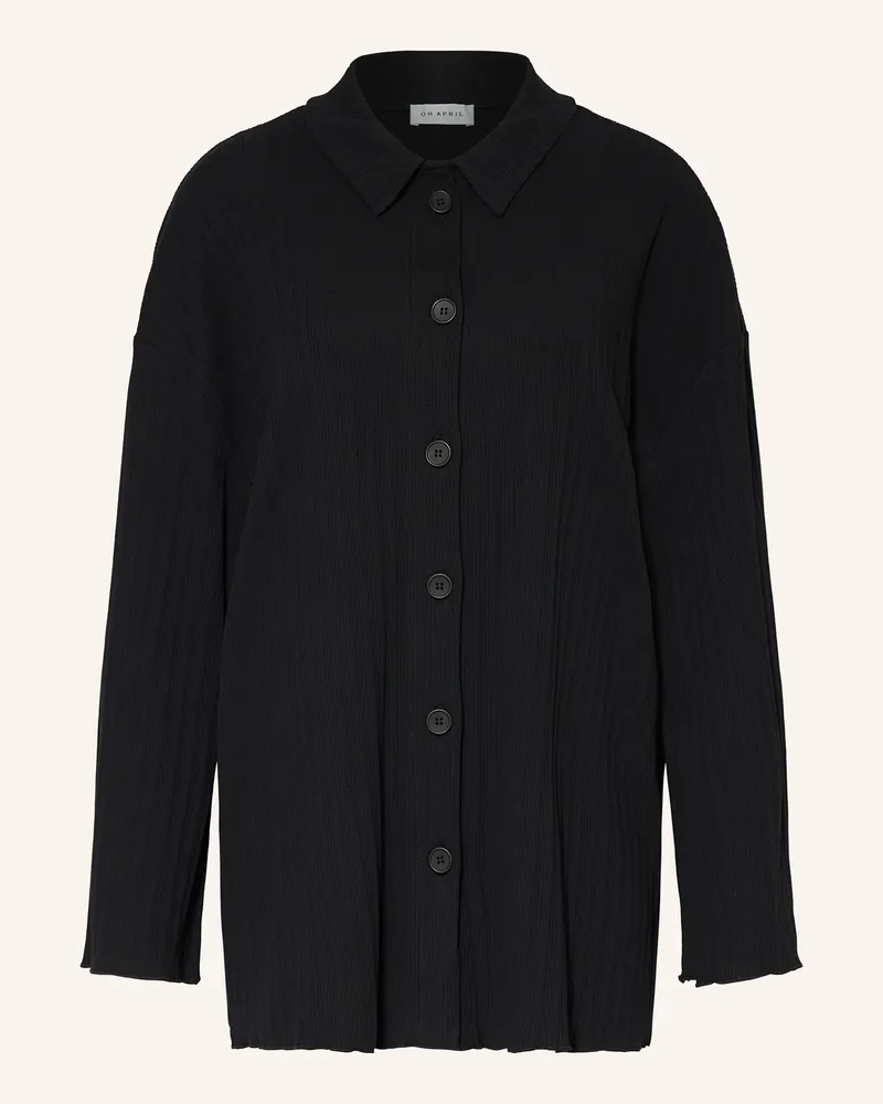 OH APRIL Hemdbluse FLEUR aus Jersey Schwarz