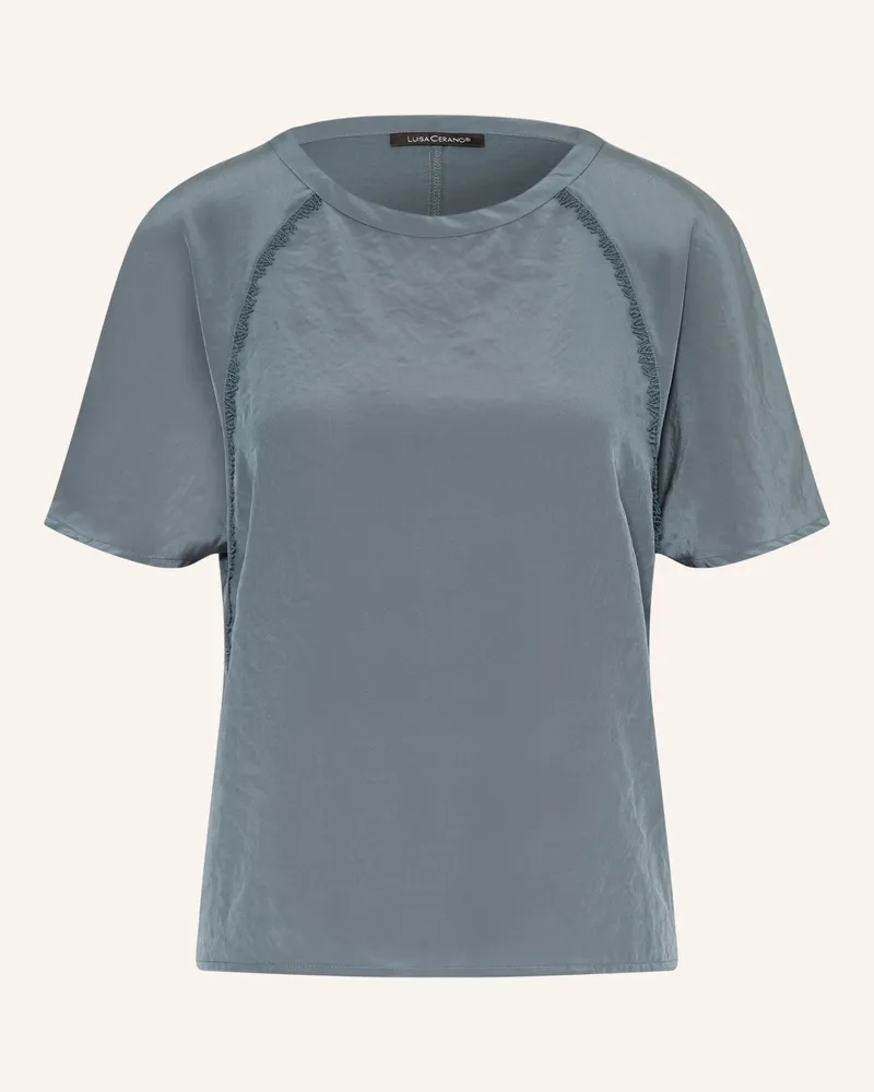 Luisa Cerano Blusenshirt Im Materialmix blau Dunkelblau